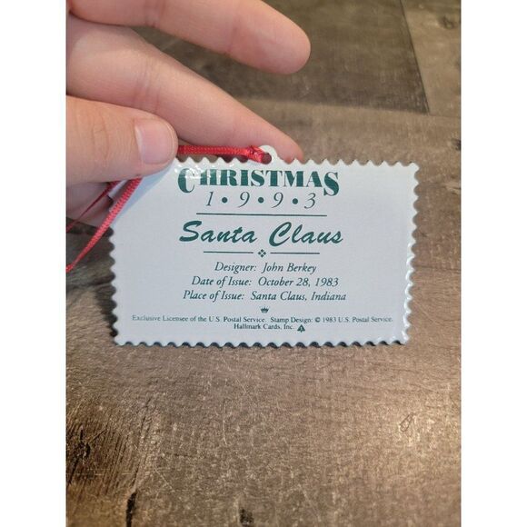 Hallmark 1993 U.S. Christmas stamps ornament Xmas Decor Santa - Picture 3 of 4